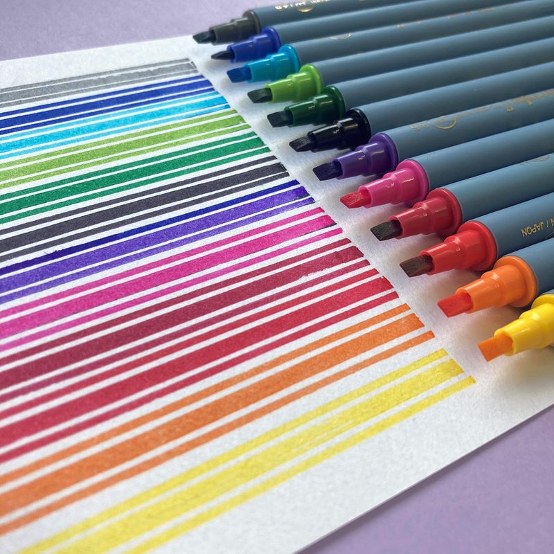Kuretake ZIG Calligraphy Marker Pens, 24 Colors set, 2mm & 3.5mm Dual Tip Markers, for Writing & Hand Lettering, for Professional, Beginner, Water-based dye ink, Made in Japan - Image 4